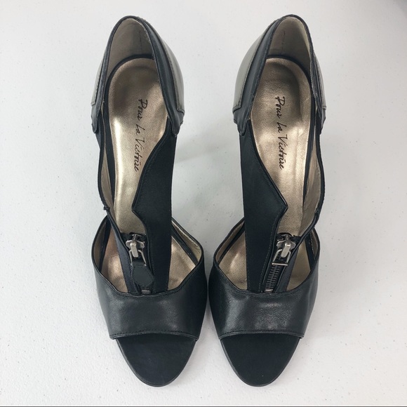 Pour la Victoire black high heel shoes 7.5 (#38) - Picture 2 of 8